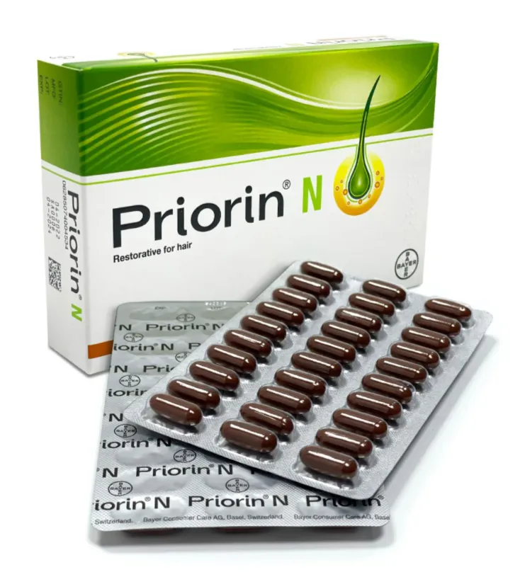 Priorin N مكمل غذائي لدعم نمو الشعر وتقليل التساقط.