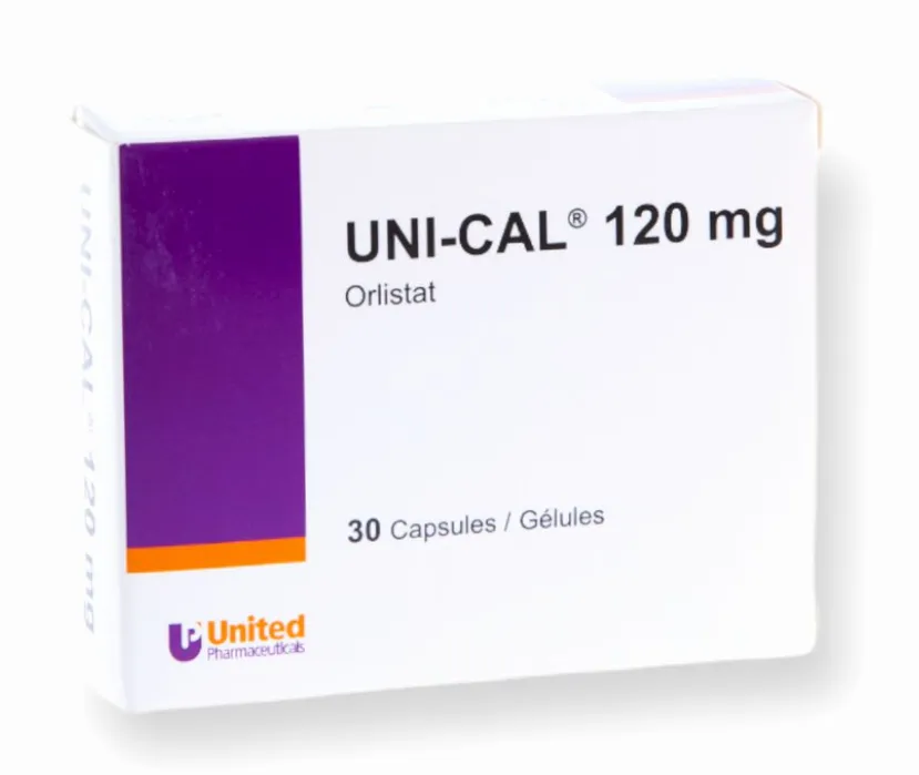 UNI-CAL (Orlistat 120 mg) دواء للمساعدة على إنقاص الوزن مع الحمية الغذائية قليلة الدهون.