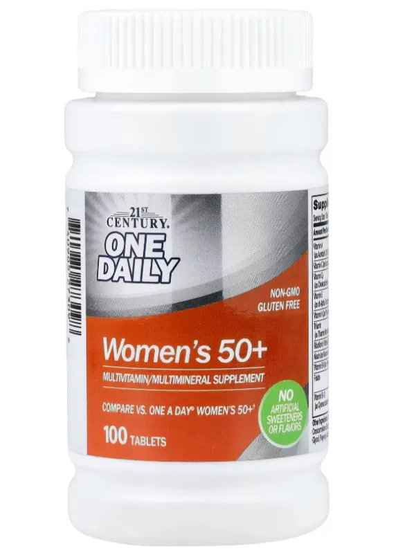 21st Century One Daily Women's 50+ مكمل غذائي متعدد الفيتامينات للنساء فوق 50 عاماً.