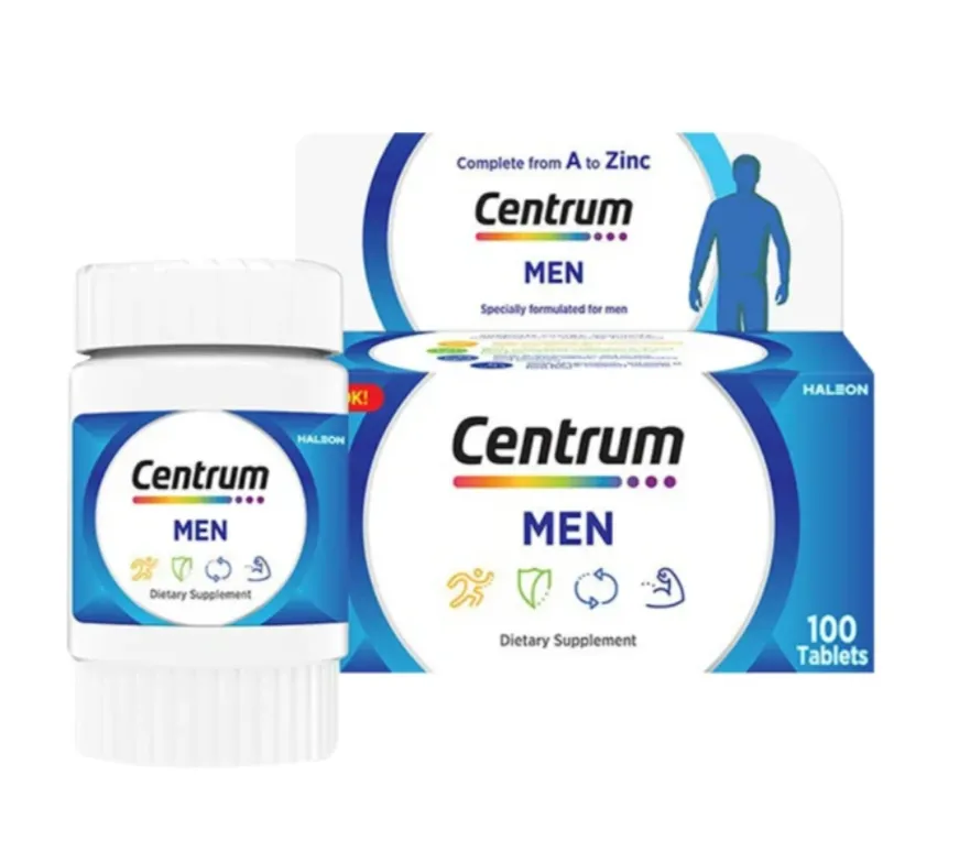Centrum Men مكمل غذائي متعدد الفيتامينات مصمم للرجال.