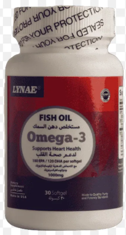 LYNAE Omega-3 Fish Oil 1000 mg مكمل غذائي من زيت السمك لدعم صحة القلب والدماغ.