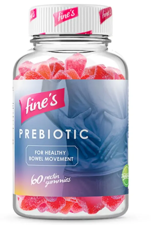 Fine's Prebiotic Gummies علكات بريبايوتك لدعم صحة الجهاز الهضمي.