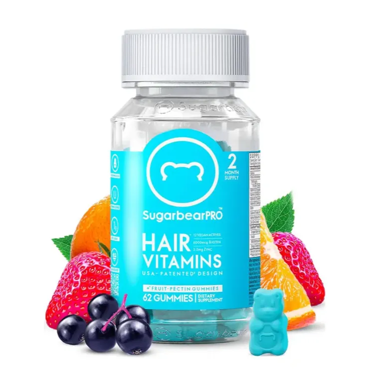 SugarBearPRO Hair Vitamins فيتامينات للشعر على شكل علكات لدعم نمو الشعر وتقويته.