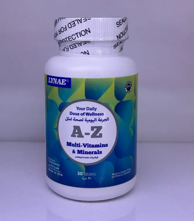 Lynae A-Z Multi-Vitamins & Minerals مكمل غذائي شامل يحتوي على مجموعة متوازنة من الفيتامينات والمعادن.