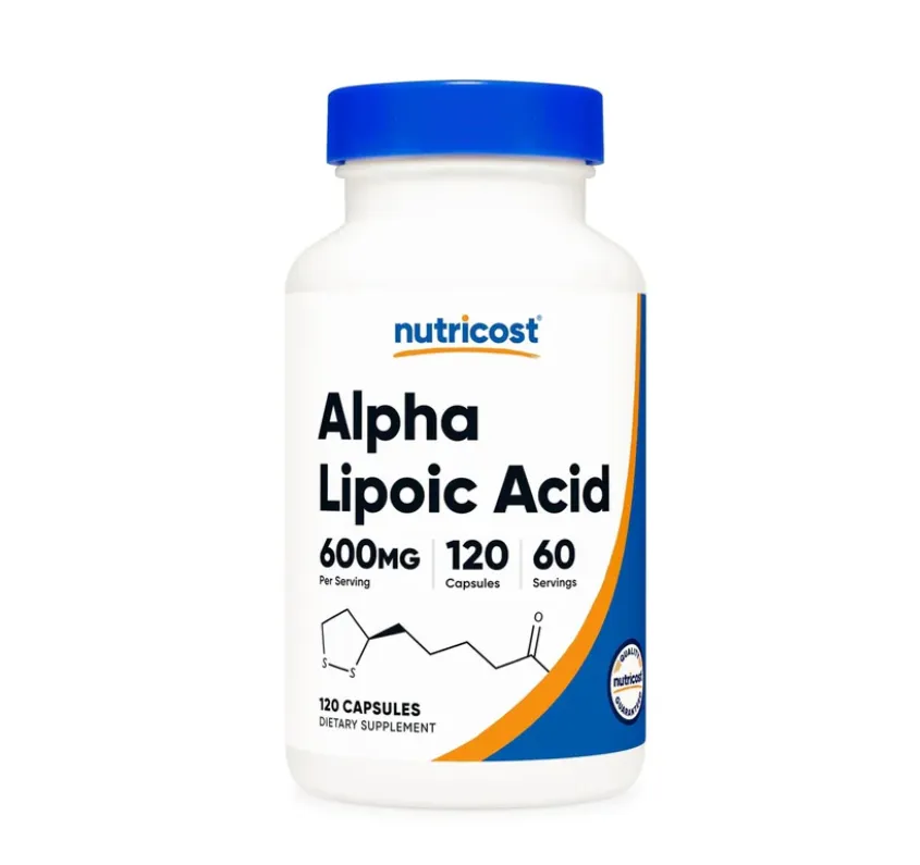 Nutricost Alpha Lipoic Acid 600 mg (120 Capsules) مكمل غذائي بحمض ألفا ليبويك لدعم الصحة العامة.
