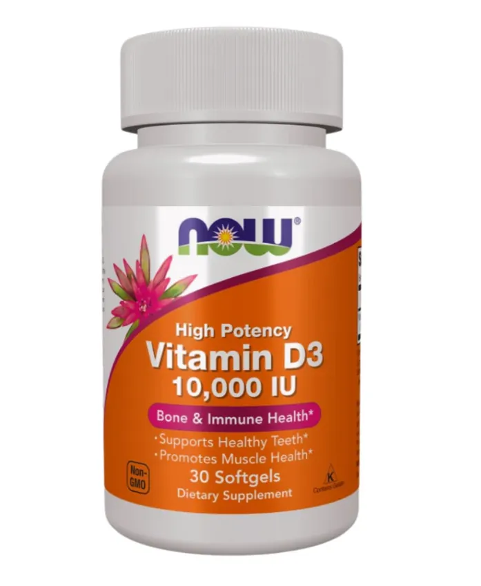 NOW Vitamin D3 2,000 IU ( 30 Capsules) مكمل غذائي عالي الجودة بفيتامين D3 لدعم الصحة اليومية.