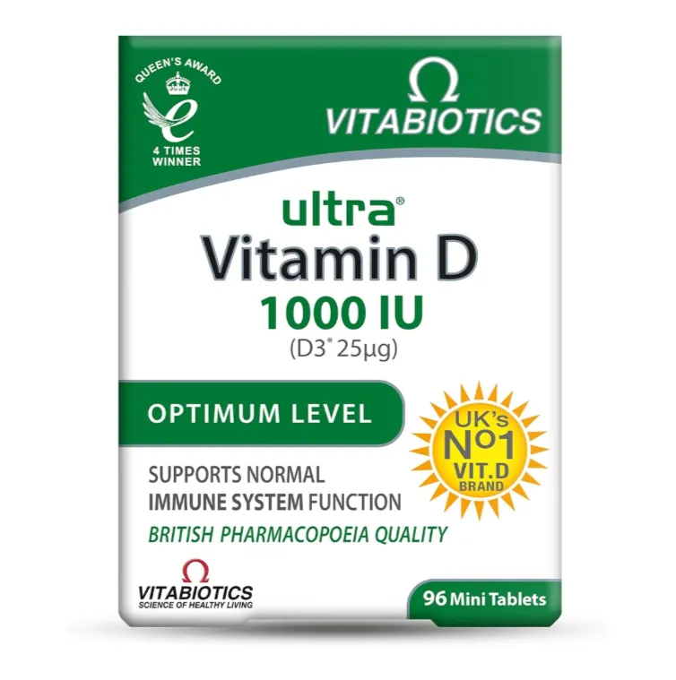 Vitabiotics Ultra Vitamin D3 1000 IU مكمل غذائي بفيتامين D3 للاستخدام اليومي.