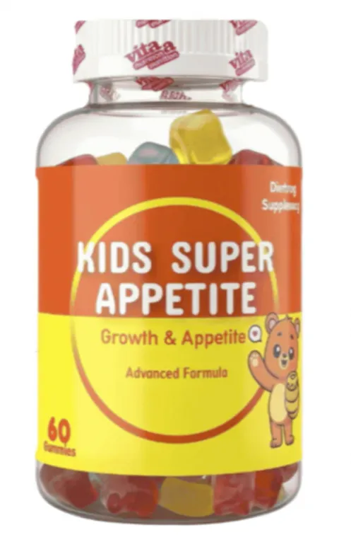 Kids Super Appetite Gummies علكات غذائية لدعم الشهية والنمو للأطفال.