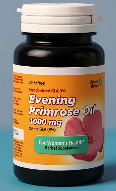 Vitane's Nature Evening Primrose Oil 1000 mg تركيبة تحتوي على زيت زهرة الربيع المسائية بتركيز 1000 ملغ لدعم صحة المرأة.