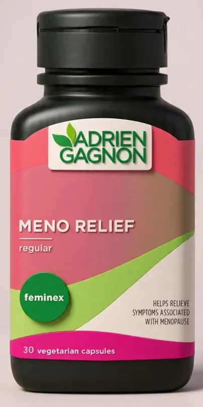 ADRIEN GAGNON Meno Relief Extra 30 Vegetarian Capsules | أدريان غانيون مكمل نباتي لعلاج أعراض انقطاع الطمث - 30 كبسولة نباتية