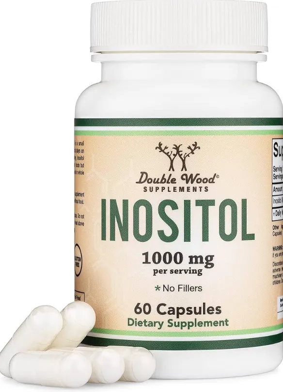 Double Wood Supplements Inositol 1000 mg 60 Capsules | دبل وود إينوزيتول 1000 ملغ مكمل غذائي لدعم الصحة الهرمونية - 60 كبسولة