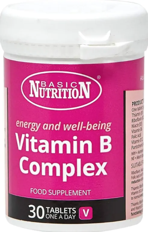 Basic Nutrition Vitamin B Complex 30 Tablets | بيسك نيوتريشن فيتامين تركيبة متكاملة من فيتامينات B لدعم الصحة العامة - 30 قرص