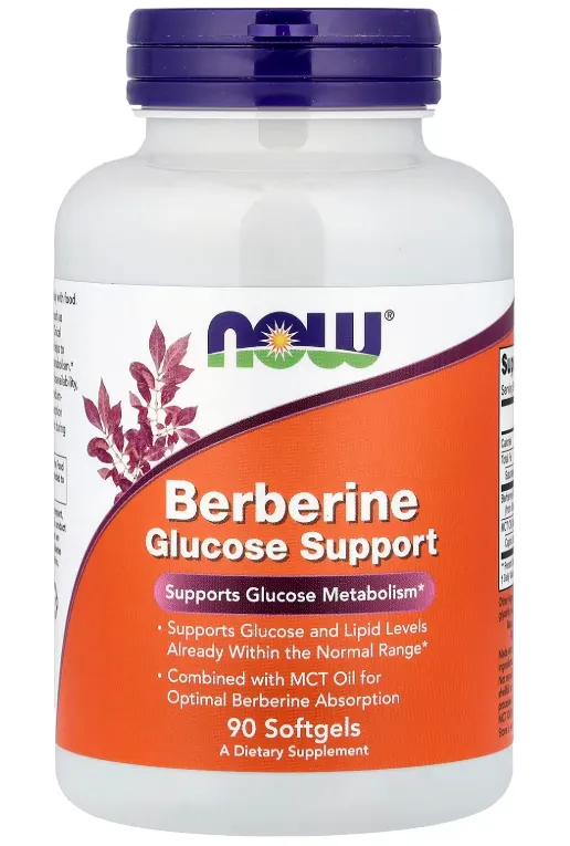 NOW Berberine Glucose Support 90 Softgels | ناو بربرين لدعم استقلاب الجلوكوز - 90 كبسولة جيلاتينية