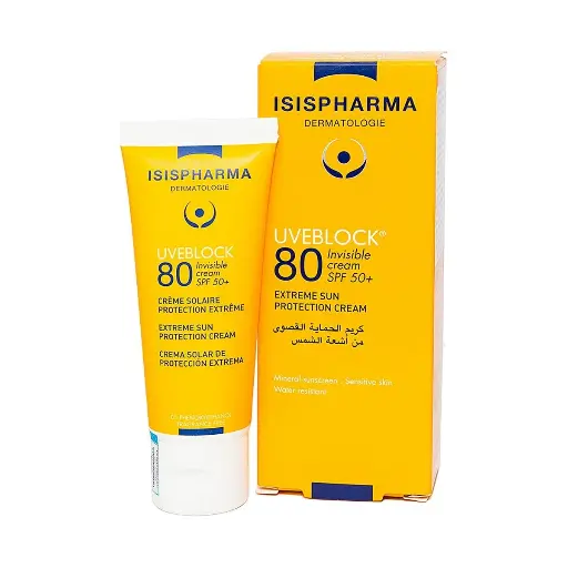 ISIS PHARMA UVBLOCK SPF80 INVISIBLE CREAM - 40 ML | كريم واقي شمسي مع عامل حماية من الشمس 80% - 40 مل