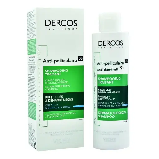 شامبو فيشي ديركوس المضاد للقشرة للشعر العادي إلى الدهني 200 مل _ Vichy Dercos Anti-Dandruff Shampoo Normal to Oily Hair 200mL