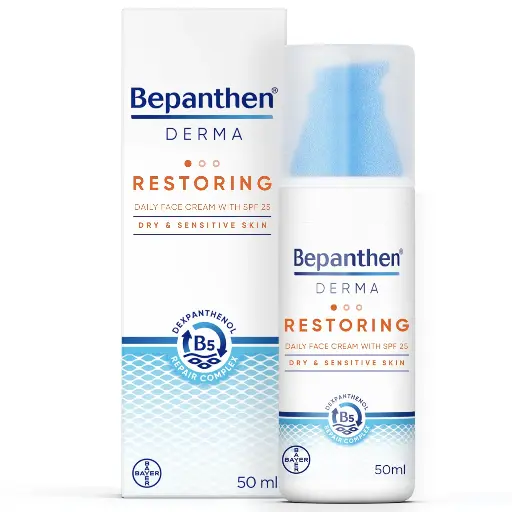 كريم بيبانثين اليومي لاستعادة نضارة الوجه مع عامل حماية من الشمس 25 _ bepanthen Restoring Daily Face Cream with SPF25