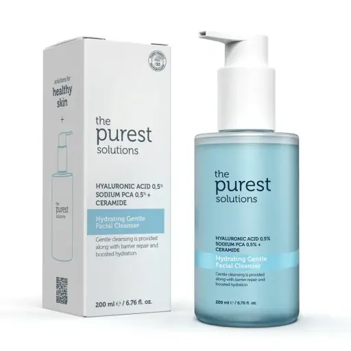 The Purest Solutions Hyaluronic Acid 0.5 % Sodium  PCA 0.5% Ceramide Hydrating Gentle Facial Cleanser-نظف ​​الوجه اللطيف المرطب من ذا بيورست حمض الهيالورونيك 0.5% صوديوم PCA 0.5% سيراميد