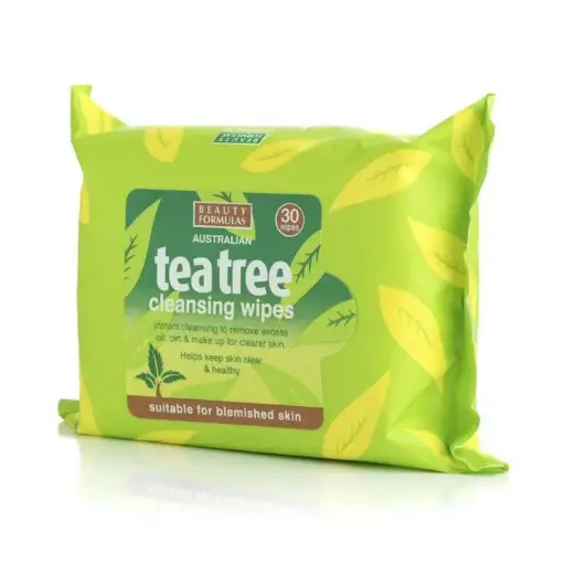 beauty formulas tea tree cleansing wipes - مناديل تنظيف شجرة الشاي من بيوتي فورميولا